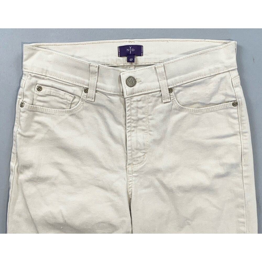 NYDJ Lift/Tuck USA Made 'Crop' Cuffed Buttoned Embellished Lightweight Jeans. 4P - Picture 2 of 5
